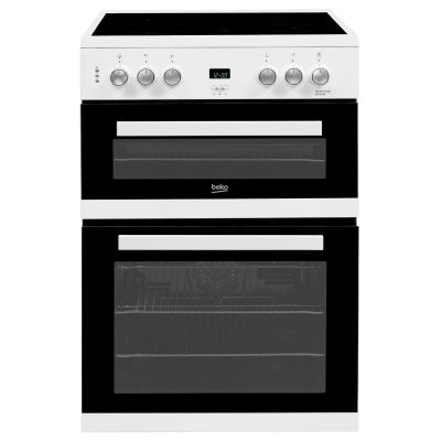 Beko EDC633W 60cm Double Oven Electric Cooker with Ceramic Hob - White - A/A Rated