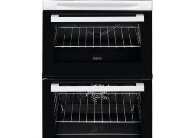 Zanussi ZCV46050WA 55cm Electric Double Oven with Ceramic Hob - White - A/A Rated
