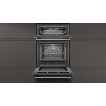Neff U1GCC0AN0B Built In Electric Double Oven - Black & Steel - A Energy Rated