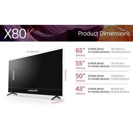 Sony KD55X80KU 55" 4K Ultra HD HDR Google TV  5 Year Warranty