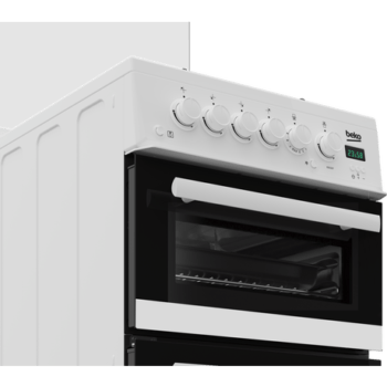 Beko EDG507W 50cm Twin Cavity Gas Cooker with Gas Hob - White