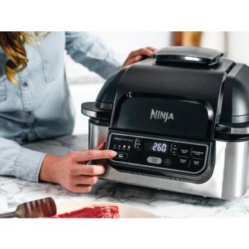 Ninja AG301UK Foodi Health Grill & Air Fryer - Black/Stainless Steel