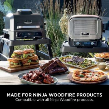 Ninja OG901UKSTANDKIT Woodfire Pro Connect XL Electric BBQ Grill & Smoker with Stand- Black/Blue