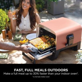 Ninja OO101UK Ninja Woodfire Outdoor Oven, Artisan Pizza Maker and BBQ Smoker - Terracotta/Steel