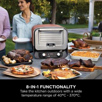 Ninja OO101UK Ninja Woodfire Outdoor Oven, Artisan Pizza Maker and BBQ Smoker - Terracotta/Steel