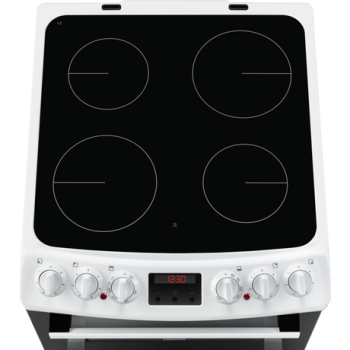 Zanussi ZCV46250WA 55cm Double Electric Cooker with Ceramic Hob - White