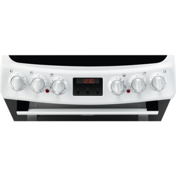 Zanussi ZCV46250WA 55cm Double Electric Cooker with Ceramic Hob - White